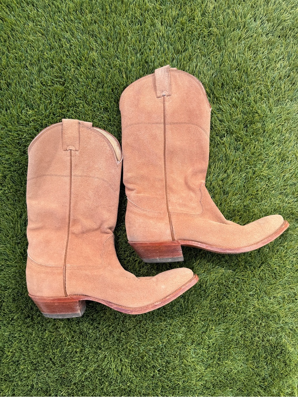 Nocona Men's Suede Cowboy Boots - Light Brown